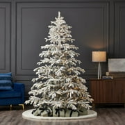 Jackson Flocked Pine 7.5ft Tree, 600 Warm White LED Lights