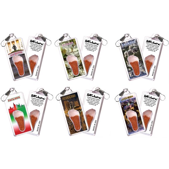 Jackson FootWhere Souvenir Lanyards. (JK300 - Assorted) 6 Piece Set.
