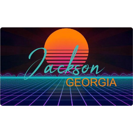 Jackson Georgia 4 X 2.25-Inch Vinyl Decal Stiker Retro Neon Design
