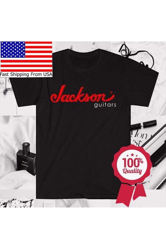 Jackson Guitars Red Men's Black T-Shirt Size S to 5XL