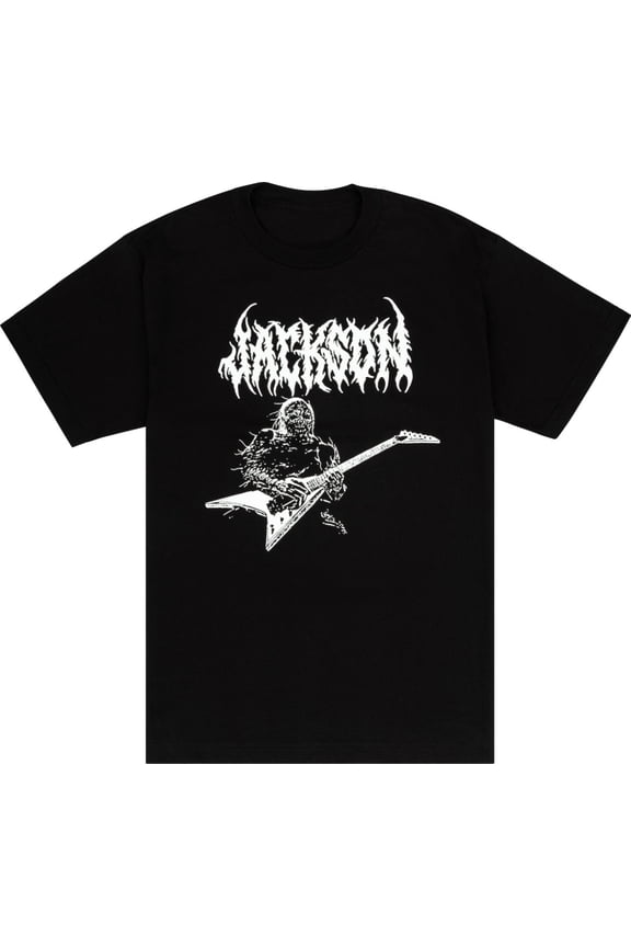 Jackson Guitars "Skeletone" Design Logo Black T-Shirt, Large #2990325606