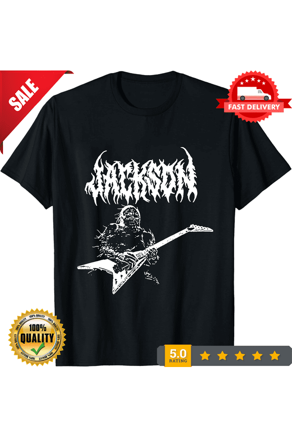 Jackson Guitars Skeletone Design Logo Black T-Shirt, Medium #2990325506, CROWD FAVORIT-TH76791