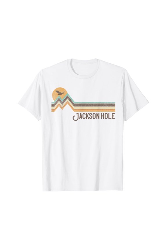 Jackson Hole Wyoming 70S 80S Retro Style Vintage Distressed T-Shirt Unisex S-5XL Hot Trending Shirt, Vintage Birthday Gift