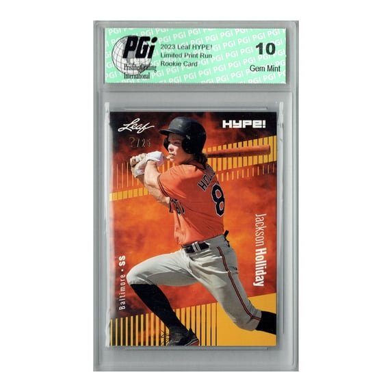 Jackson Holliday 2023 Leaf HYPE! #124 Gold SP, Just 25 Made Rookie Card PGI 10