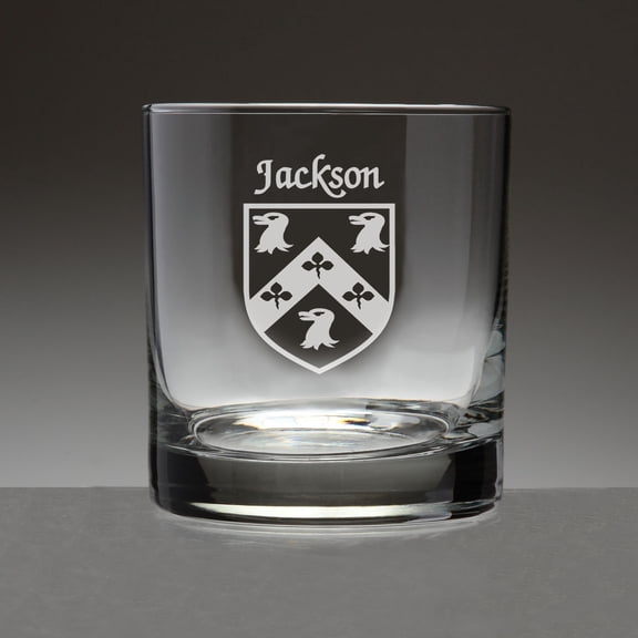 Jackson Irish Coat of Arms Tumbler Glasses - Set of 4 (Sand Etched)
