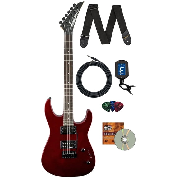 Jackson JS Series Dinky JS12 Electric Guitar - Metallic Red w/ Instrument Cable