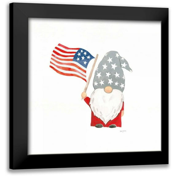 Jackson, Jenaya 12x12 Black Modern Framed Museum Art Print Titled - Patriotic Gnomes II
