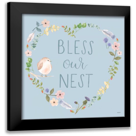 Jackson, Jenaya 12x12 Black Modern Framed Museum Art Print Titled - Spring Sentiments VII
