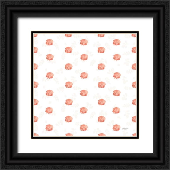 Jackson, Jenaya 12x12 Black Ornate Wood Framed with Double Matting Museum Art Print Titled - Blooming Delight Pattern IVA