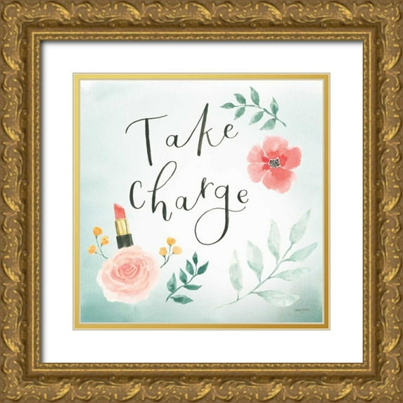 Jackson, Jenaya 12x12 Gold Ornate Wood Framed with Double Matting Museum Art Print Titled - Chase Dreams IV Green