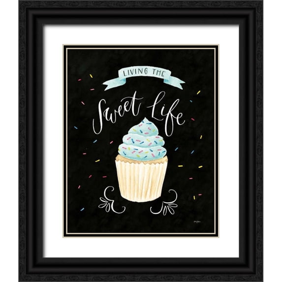 Jackson, Jenaya 12x14 Black Ornate Wood Framed with Double Matting Museum Art Print Titled - Sweet Life IV Dark