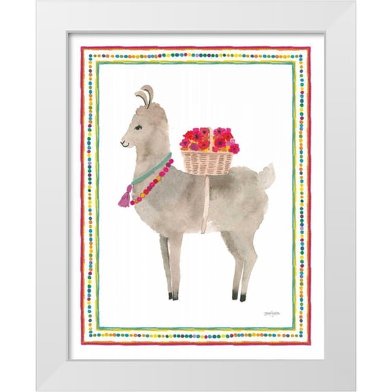 Jackson, Jenaya 12x14 White Modern Wood Framed Museum Art Print Titled - La La Llama II