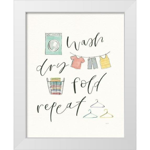 Jackson, Jenaya 12x14 White Modern Wood Framed Museum Art Print Titled - Wash Dry Fold Repeat V