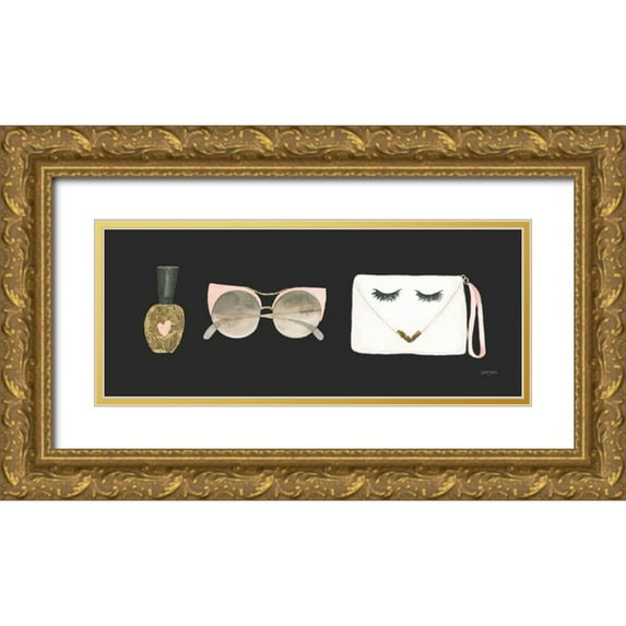 Jackson, Jenaya 14x8 Gold Ornate Wood Framed with Double Matting Museum Art Print Titled - Boss Ladies X Black