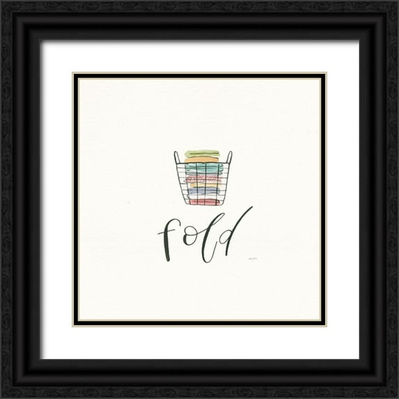 Jackson, Jenaya 15x15 Black Ornate Wood Framed with Double Matting Museum Art Print Titled - Wash Dry Fold Repeat III