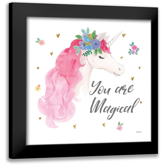 Jackson, Jenaya 20x20 Black Modern Framed Museum Art Print Titled - Magical Friends III You are Magical