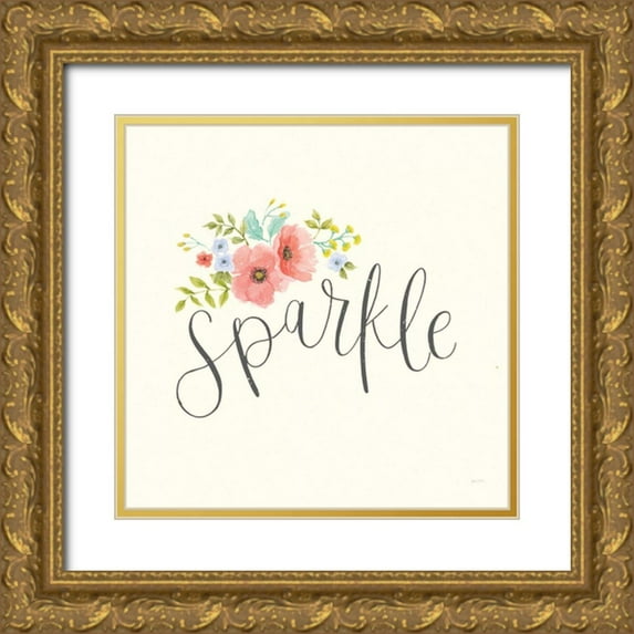 Jackson, Jenaya 20x20 Gold Ornate Wood Framed with Double Matting Museum Art Print Titled - Cottage Nostalgia VI
