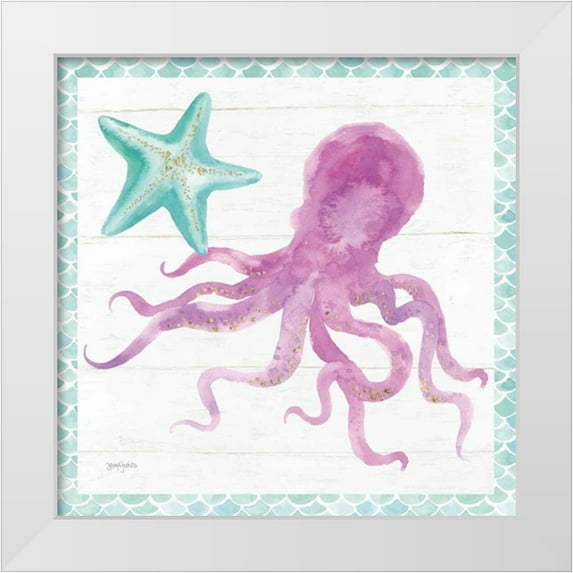 Jackson, Jenaya 20x20 White Modern Wood Framed Museum Art Print Titled - Mermaid Friends V