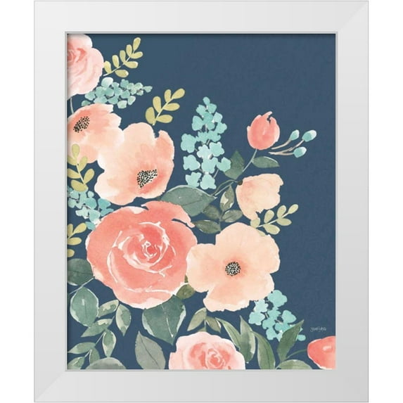 Jackson, Jenaya 20x24 White Modern Wood Framed Museum Art Print Titled - Blooming Delight I Sage