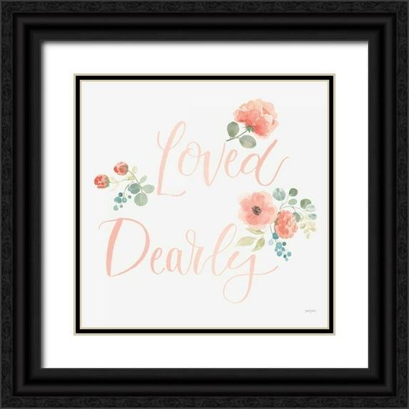 Jackson, Jenaya 26x26 Black Ornate Wood Framed with Double Matting Museum Art Print Titled - Blooming Delight VI Blush Loved