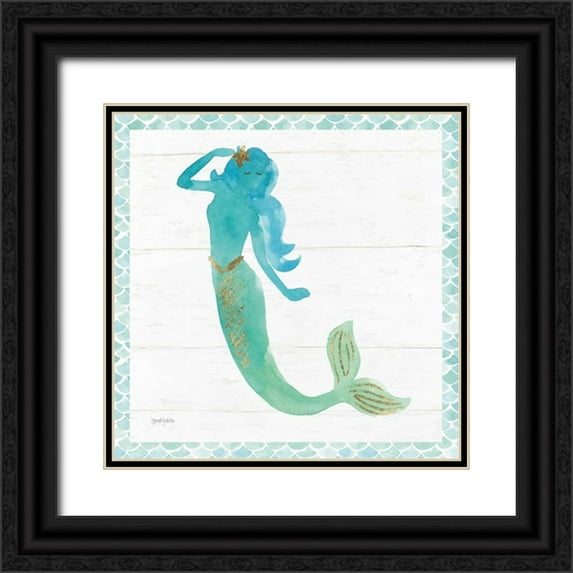 Jackson, Jenaya 26x26 Black Ornate Wood Framed with Double Matting Museum Art Print Titled - Mermaid Friends IV