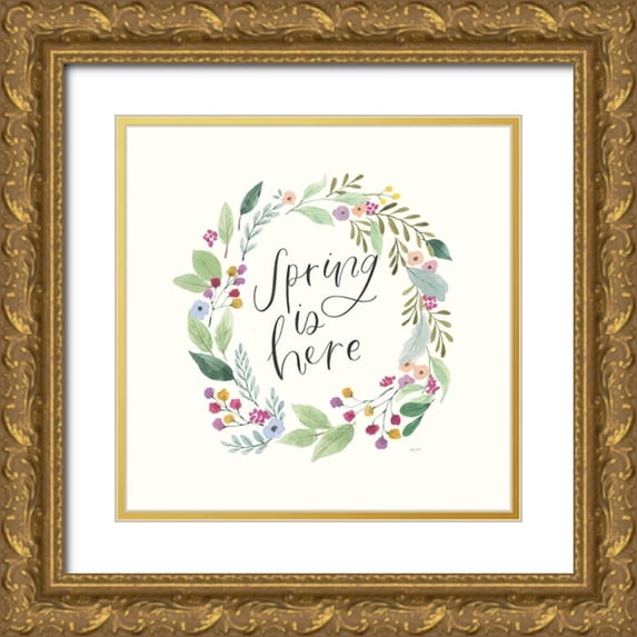 Jackson, Jenaya 26x26 Gold Ornate Wood Framed with Double Matting Museum Art Print Titled - Spring Is Here I