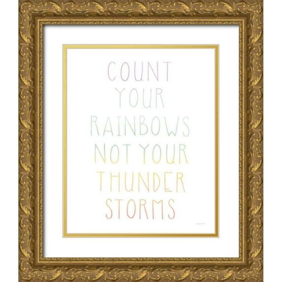 Jackson, Jenaya 26x32 Gold Ornate Wood Framed with Double Matting Museum Art Print Titled - Lets Chase Rainbows VII