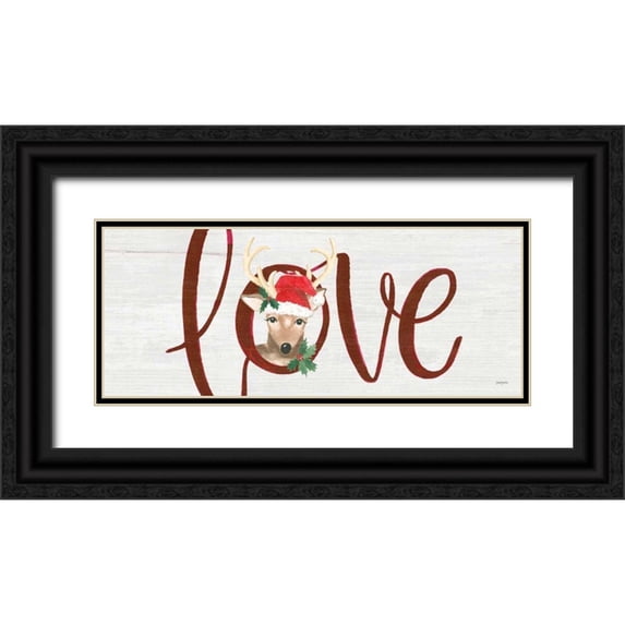 Jackson, Jenaya 32x15 Black Ornate Wood Framed with Double Matting Museum Art Print Titled - Critter Greetings IV