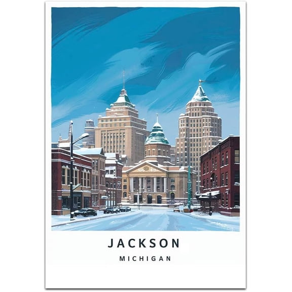 Jackson Map Retro Style Travel Canvas, Jackson Map Vintage Rustic Canvas Print, Home Office Wall Decoration, Jackson Map Country Canvas Canvas SCmYPA