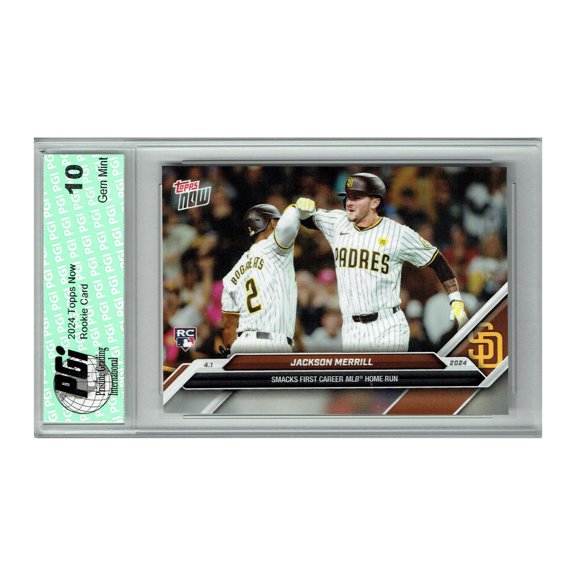 Jackson Merrill 2024 Topps Now #31 1st MLB Home Run Rookie Card PGI 10