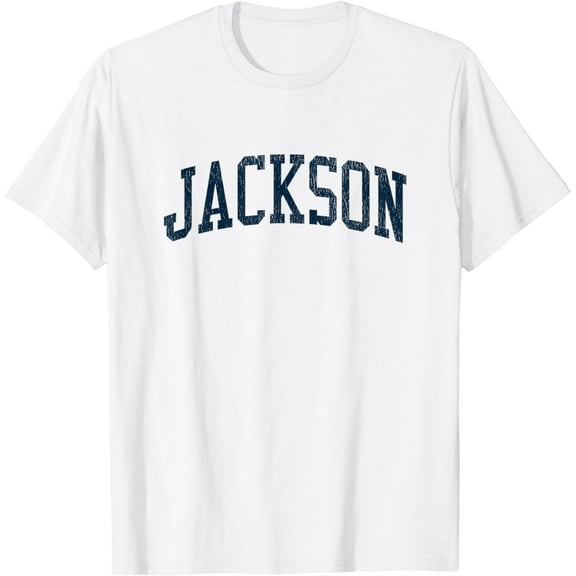 Jackson NY Vintage Athletic Sports JSN2 Navy Print T-Shirt