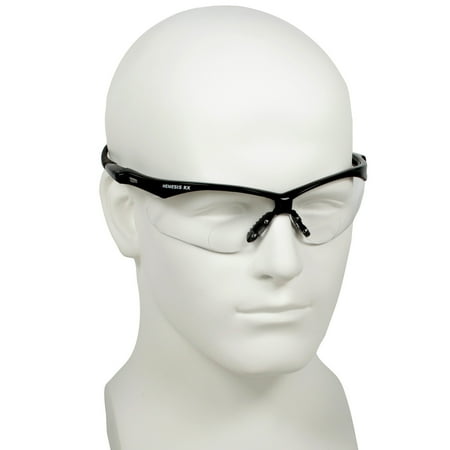 Jackson Nemesis Bifocal Safety Glasses - Black Frame 1.5 Clear Lens, Neck Cord, and Lens Cleaning Bag