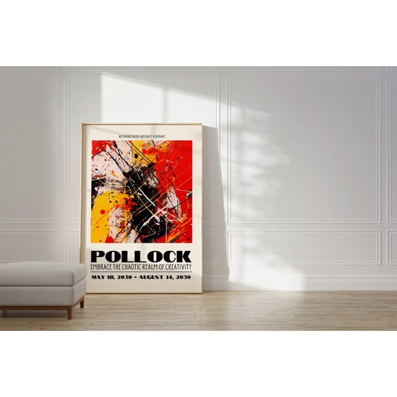 Jackson Pollock Abstract Wall Art Print - Modern Colorful Maximalist Decor