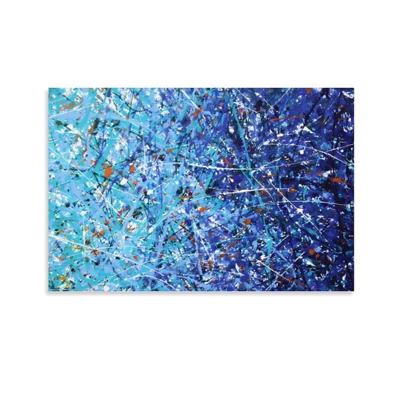 Jackson Pollock Blue Poles Canvas Wall Art Wall Art Poster Scroll Canvas Painting Picture Living Room Decor Home 08x12inch(20x30cm)