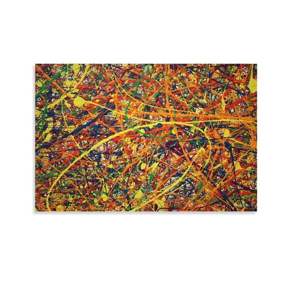 Jackson Pollock Canvas Wall Art Framed 《Colorful Lines》 Print Poster Painting On Canvas Wall Art Poster Scroll Picture Print Living Room Walls Decor Home Posters 12x18inch(30x45cm)