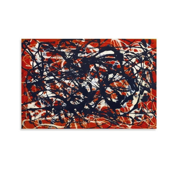 Jackson Pollock Canvas Wall Art Framed 《Untitled No.5》 Artworks Picture Print Poster Wall Art Painting Canvas Gift Decor Home Posters Decorative 08x12inch(20x30cm)