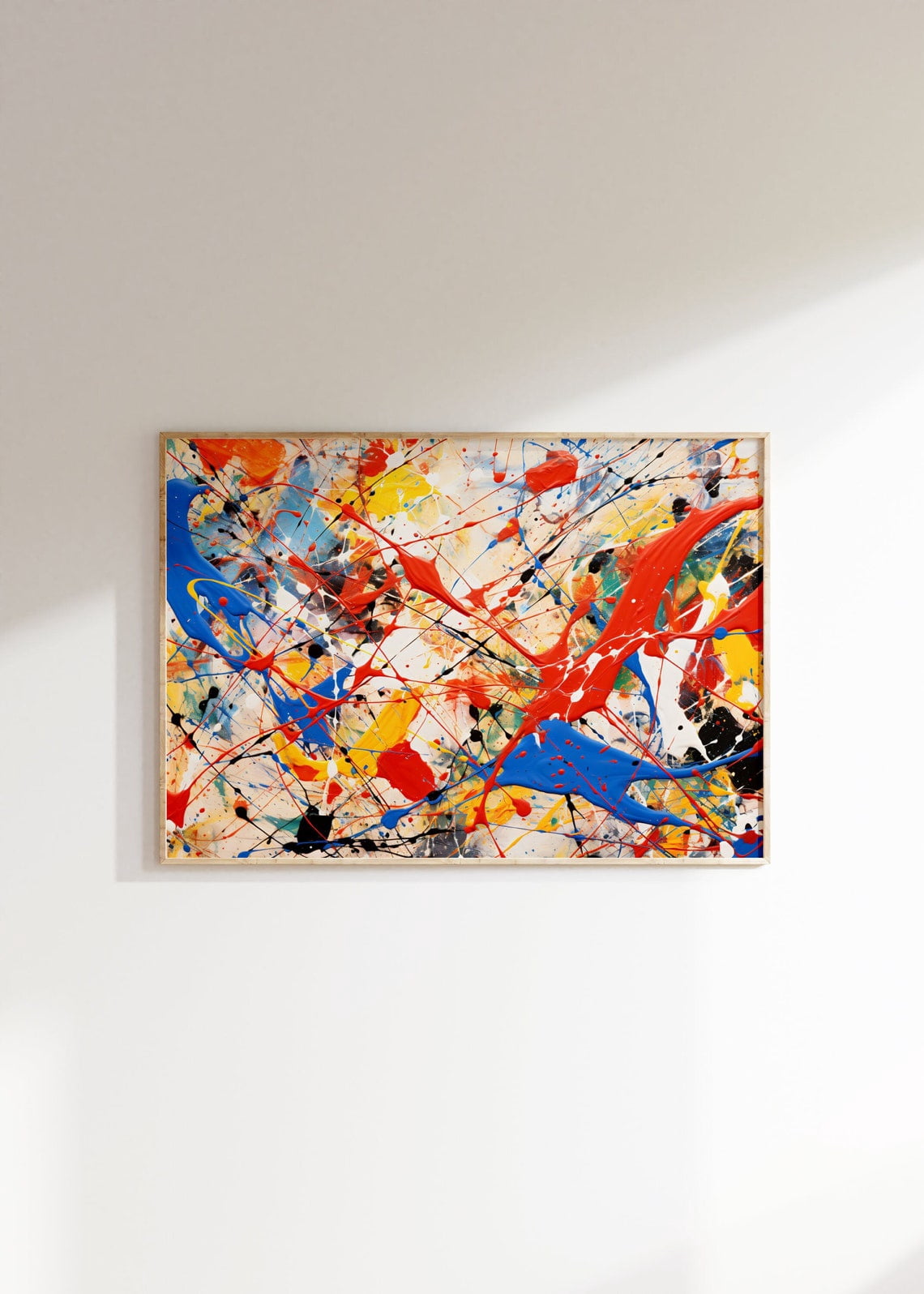 Jackson Pollock Inspired Colorful Action Wall Art Print, Abstract ...