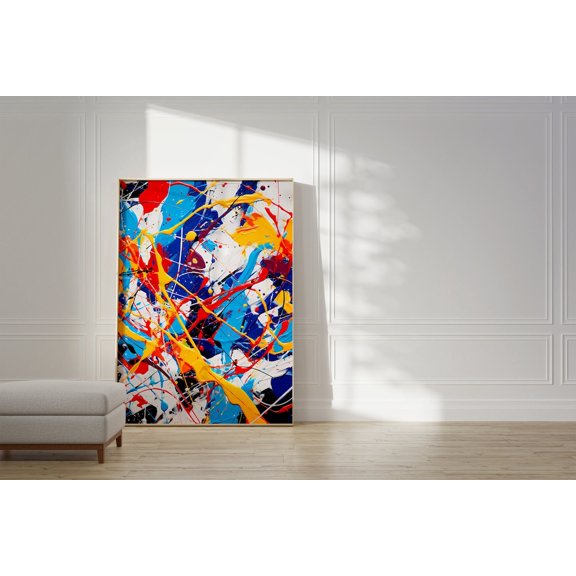 Jackson Pollock Poster, Colorful Maximalist Abstract Art