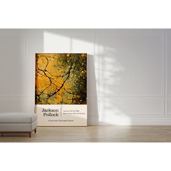 Jackson Pollock Poster, Colorful Maximalist Abstract Art