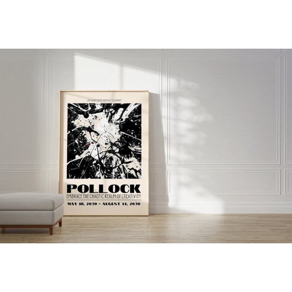 Jackson Pollock Poster, Colorful Maximalist Abstract Art