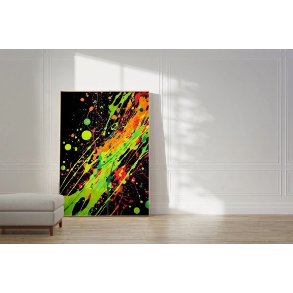 Jackson Pollock Poster, Colorful Maximalist Abstract Art
