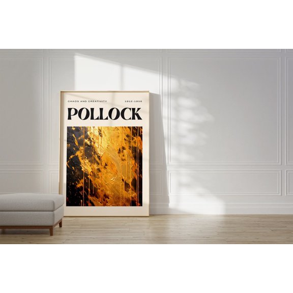 Jackson Pollock Poster, Modern Colorful Abstract Wall Art Print