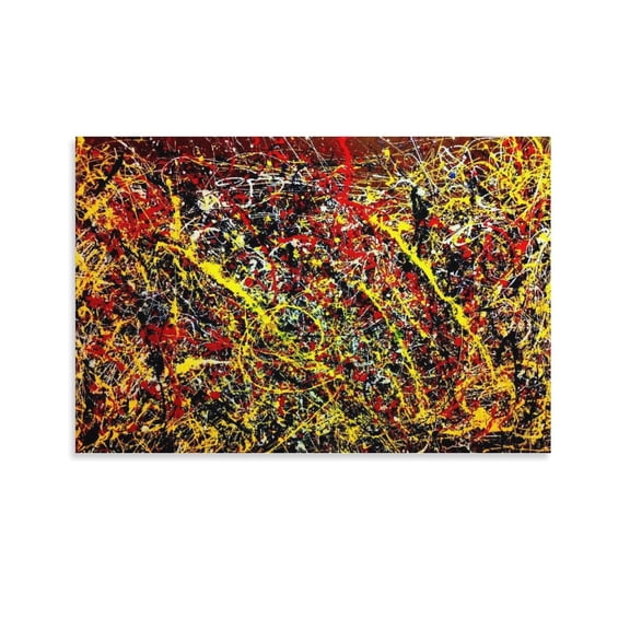 Jackson Pollock Posters Drip Painting Works Artworks Canvas Poster Room Aesthetic Wall Art Prints Home Modern Decor Gifts 24x36inch(60x90cm)