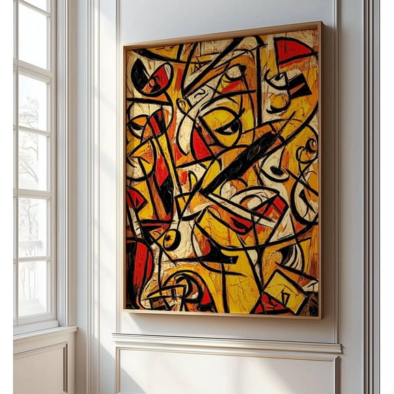 Jackson Pollock Style Print Abstract Expressionist Cubist Art Home Decor Office Wall Art