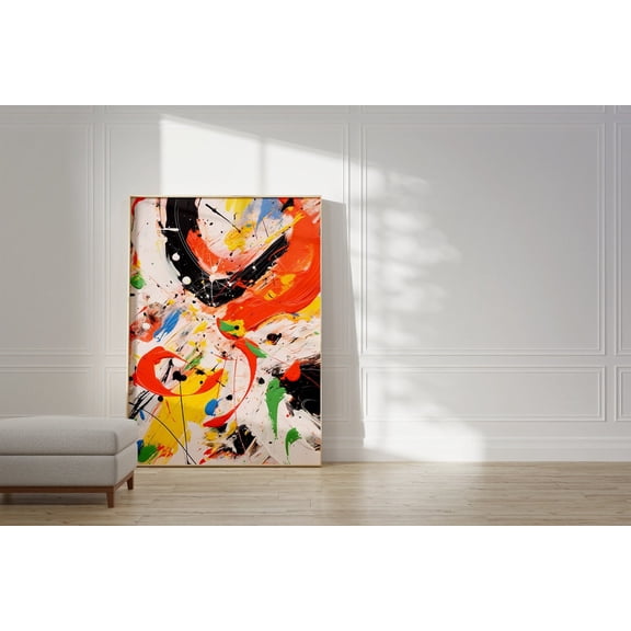 Jackson Pollock Trendy Modern Colorful Wall Art Maximalist Abstract Pollock Print Home Decor, Unframed Paper Poster 8x10in