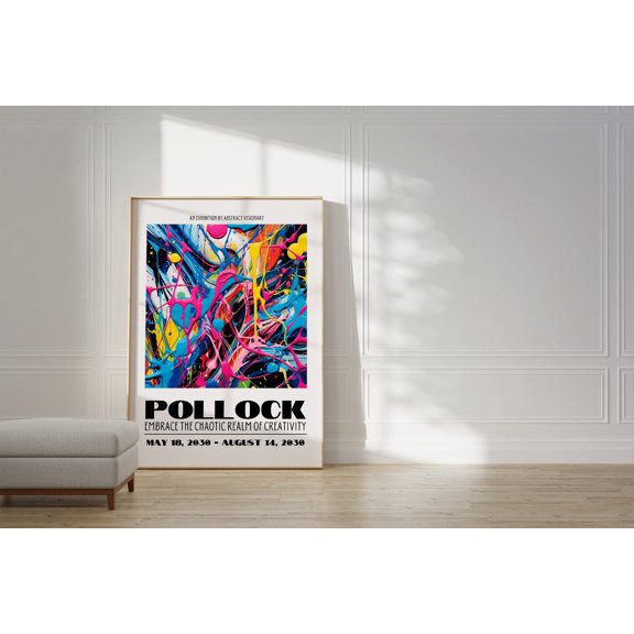 Jackson Pollock Trendy Wall Art Modern Colorful Wall Art Maximalist Pollock Abstract Art, Unframed Paper Poster 8x10in