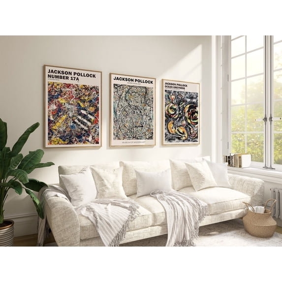 Jackson Pollock Wall Art Print Set, Expressionist Museum Decor ...