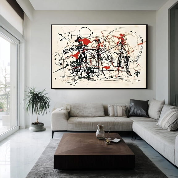 Jackson Pollock modern colorful wall art trendy wall art Jackson Pollock maximalist decor wall art abstract art Poster Decor, Stretched Canvas Size 12x18 F03.1.22l823