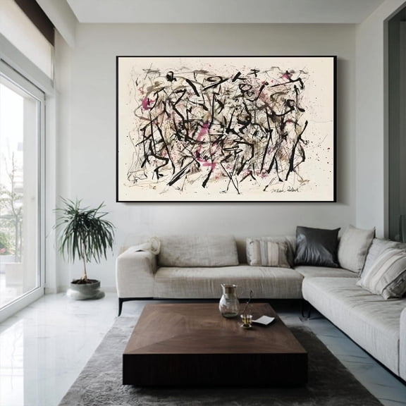 Jackson Pollock modern colorful wall art trendy wall art Jackson Pollock maximalist decor white wall art abstract art Poster Decor, Stretched Canvas Size 8x12 F03.1.22l822