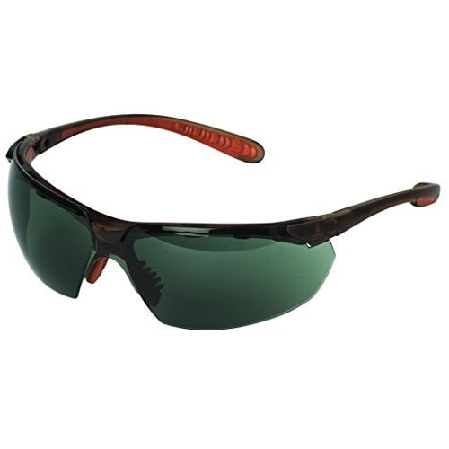Jackson Safety 38484 V40 Maxfire Small Safety Glasses, Smoke Anti-Fog Lenses with Black Frame and Red Tips Pack of 12